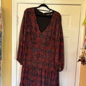 Lauren Ralph Lauren Paisley Dress in 22W